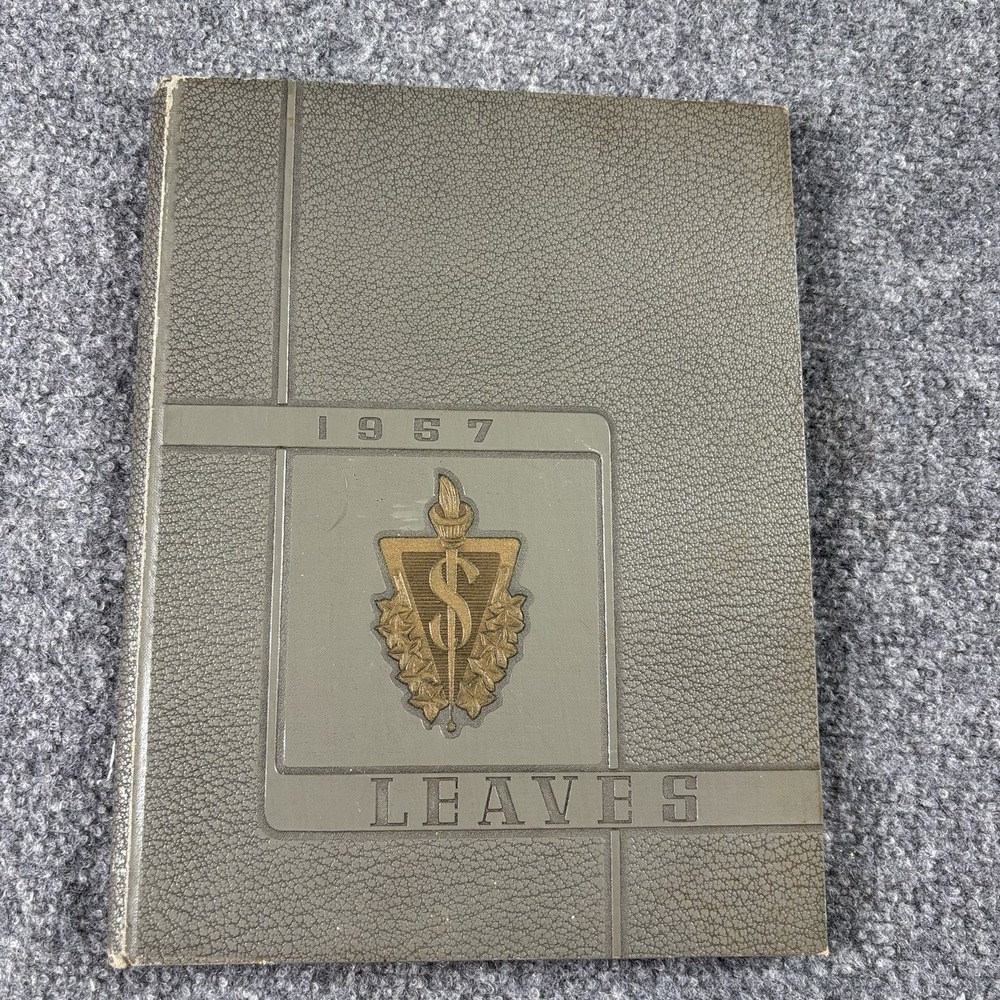 Vintage 1957 Leaves Yearbook Sycamore High School Sycamore IL Illinois Hardcover